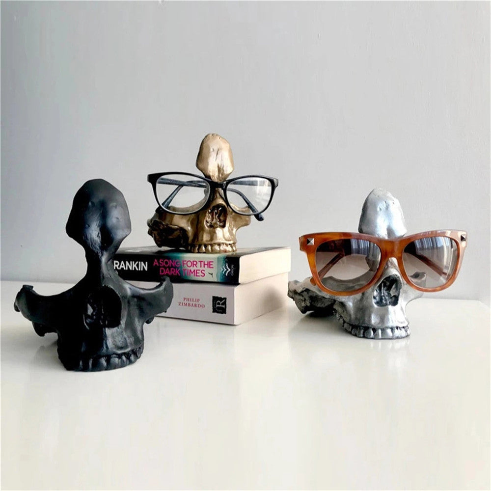 Skull Glasses Stand Holder, Sunglasses Stand, Desk Tidy, Gothic Decor, Skeleton Eyeglasses Holder, Eyewear Stand