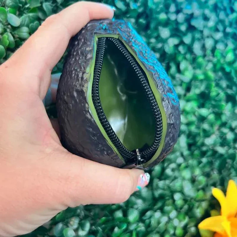 Avocado Coin Purse Clutch Purse Artificial Handbag Card Case with Zipper Coin Pocket for Travel Holidays Car Key Holder Bag