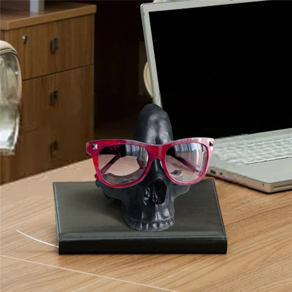 Skull Glasses Stand Holder, Sunglasses Stand, Desk Tidy, Gothic Decor, Skeleton Eyeglasses Holder, Eyewear Stand