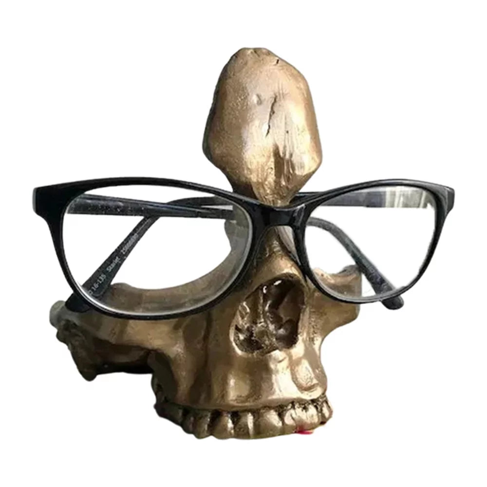 Skull Glasses Stand Holder, Sunglasses Stand, Desk Tidy, Gothic Decor, Skeleton Eyeglasses Holder, Eyewear Stand