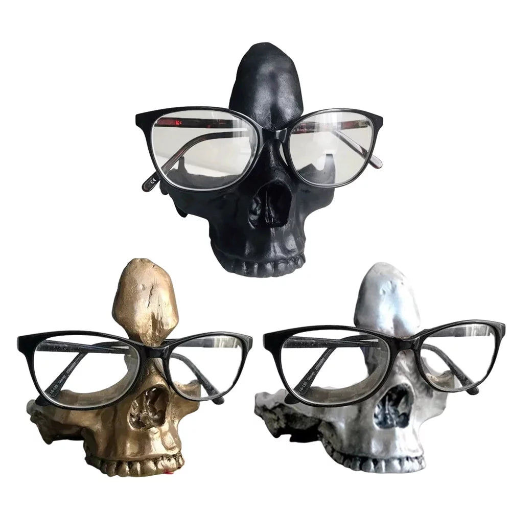 Skull Glasses Stand Holder, Sunglasses Stand, Desk Tidy, Gothic Decor, Skeleton Eyeglasses Holder, Eyewear Stand