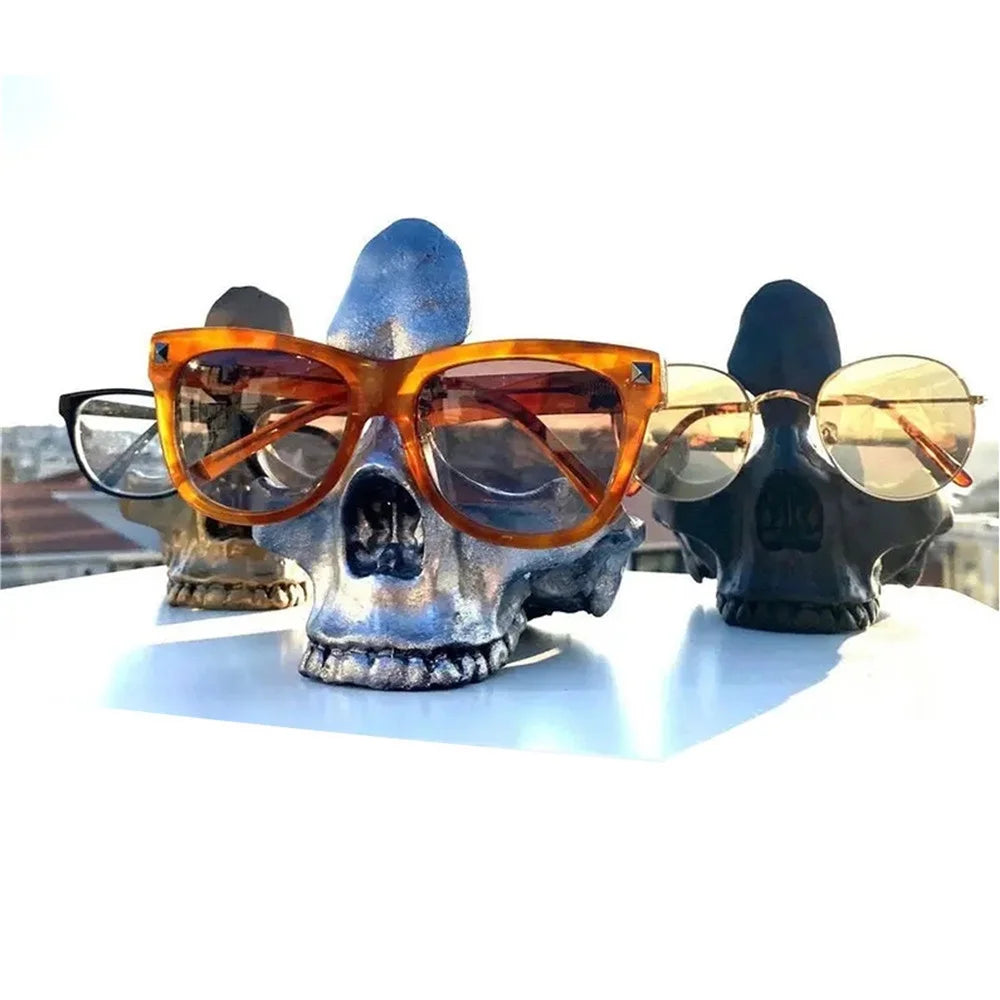 Skull Glasses Stand Holder, Sunglasses Stand, Desk Tidy, Gothic Decor, Skeleton Eyeglasses Holder, Eyewear Stand