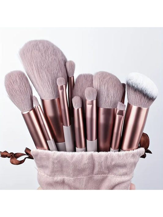 13Pcs Makeup Brush Set Soft Fluffy Professional Cosmetic Foundation Powder Eyeshadow Kabuki Blending Make up Brush Beauty Tool with Bag Makeup Sponge Beauty Gift for Makeup Beginner Black Friday